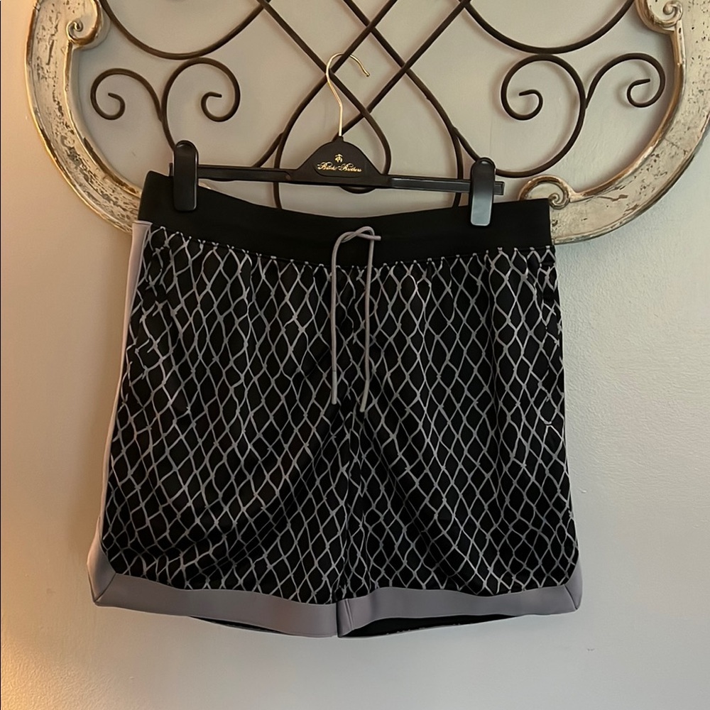 Under Armour Curry Brand Athletic Shorts Black and Gray with Geometric Pattern